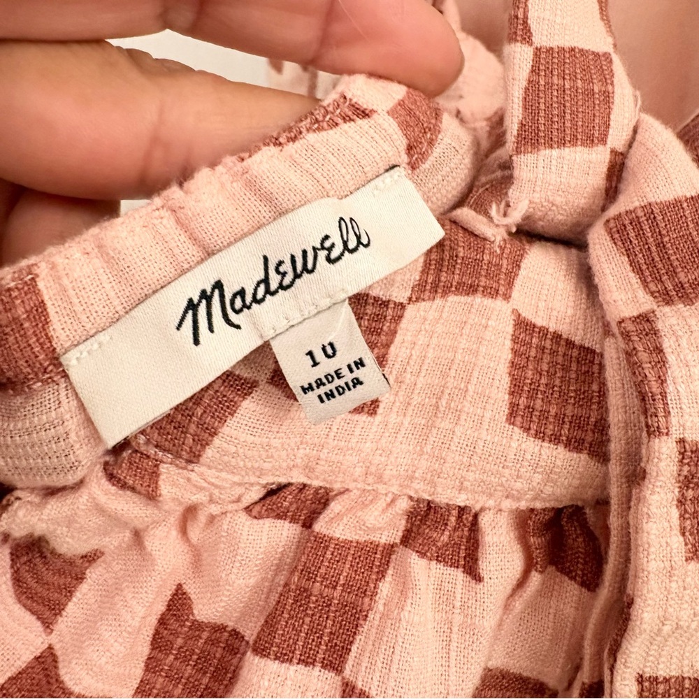 Madewell Cicely Tiered Midi Dress in Geo
Checkerboard Pink Oyster Size 10 - Picture 10 of 12